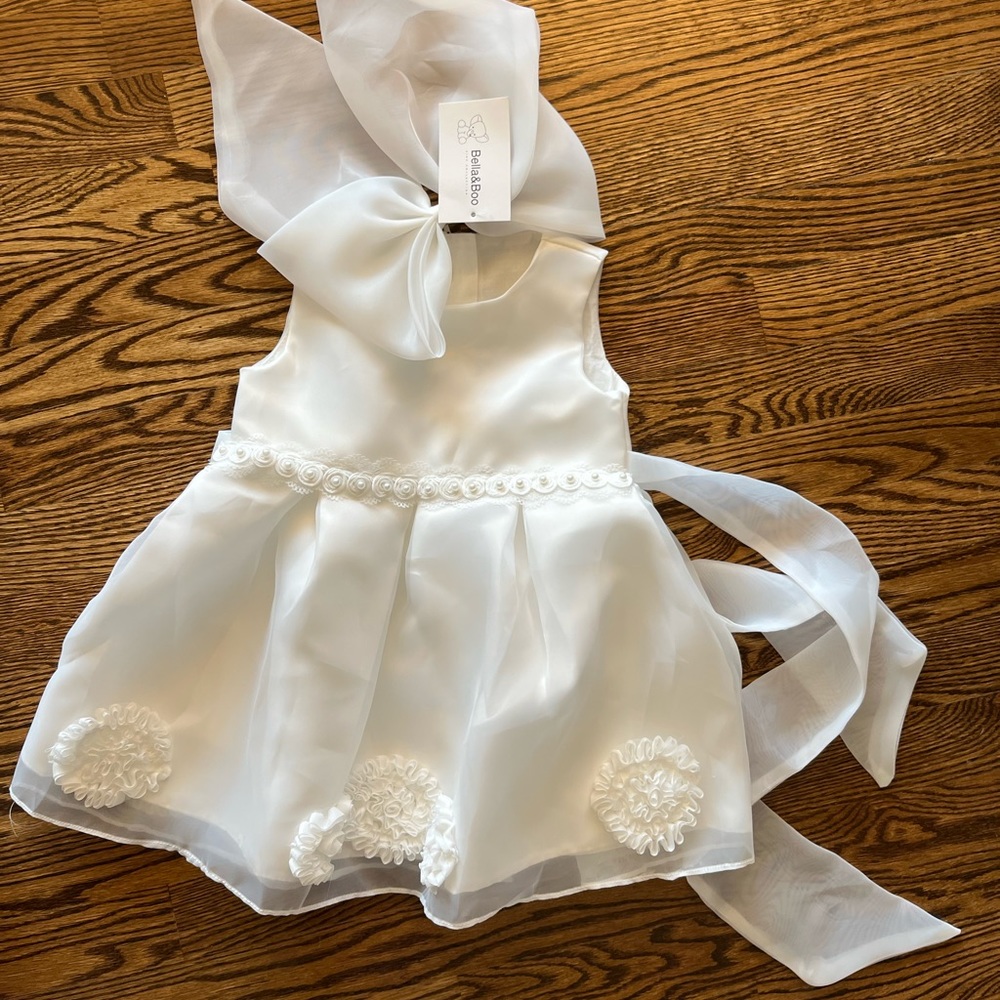 NWT Toddler Girl White Lace Tulle Tutu Dress (size 18 months) - Picture 2 of 3